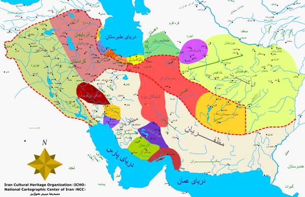 نقشه ایران در زمان ملوک طوایفی اتابکان