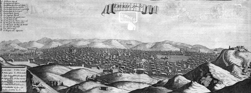 نقاشی شهر تبریز - در کتاب سفرنامه شاردن