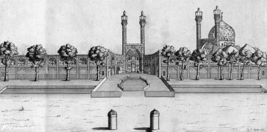 نقاشی مسجد شاه اصفهان کتاب صوتی سفرنامه شاردن